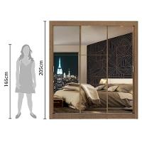 Guarda-Roupa Mônaco 3 Portas de Correr Espelho Rustic Madesa - 8