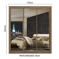 Guarda-Roupa Mônaco 3 Portas de Correr Espelho Rustic Madesa - 9