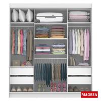 Guarda-Roupa Veneza 3 Portas Correr 1 Espelho Branco Madesa - 6