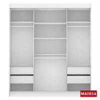 Guarda-Roupa Veneza 3 Portas Correr 1 Espelho Branco Madesa - 8