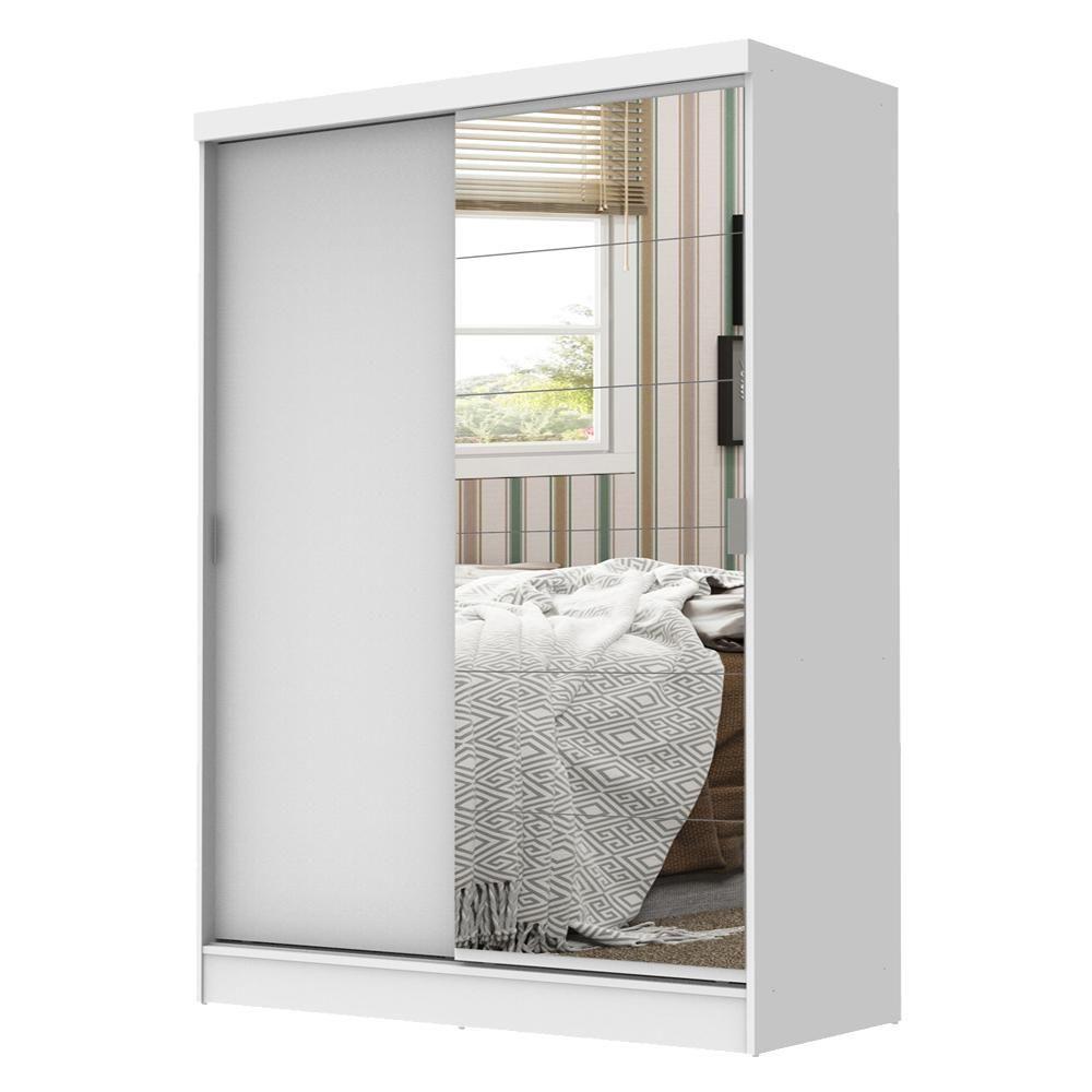 Guarda-Roupas Luke Espelho Branco 2 Portas Correr Madesa - 2