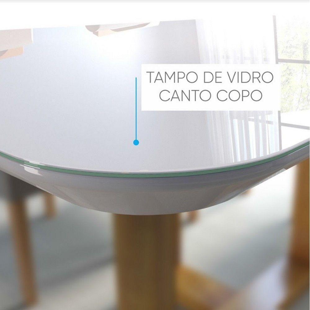 Mesa De Jantar 6 Lugares Lisy Com Tampo De Vidro 160cm - 4