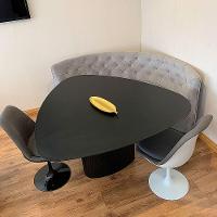 Mesa De Jantar Orgânica 120x125cm Tampo ébano Base ébano Cor Preto - 3