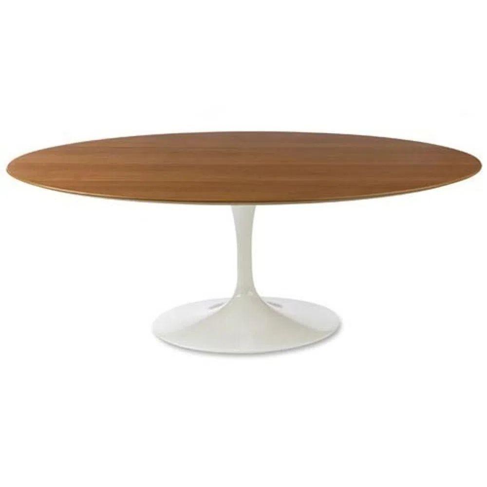 Mesa De Jantar Saarinen Oval 120x80 Cm Freijó Branco - 1
