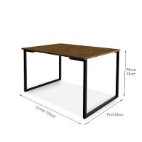 Mesa De Jantar Industrial Aço 4 Lugares 1,20x0,80 Klm Store - 2