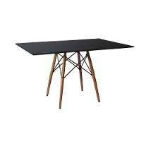 Mesa De Jantar Eiffel Retangular 120 Cm Tampo De Madeira Preta - 1