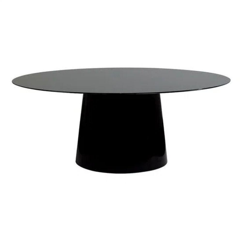 Mesa de Jantar Cone Oval 160x90cm Laqueada Preto - 1
