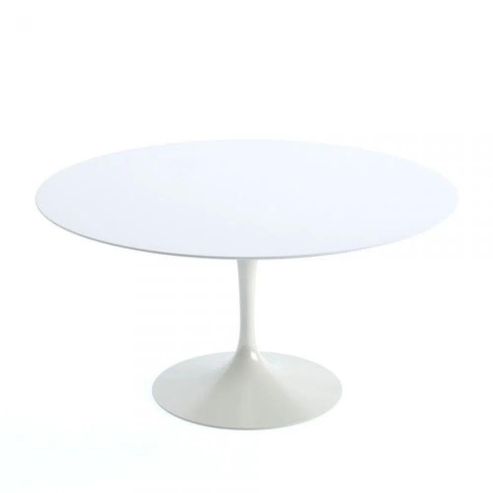Mesa de Jantar Tulipa Saarinen Redonda 110cm Laqueada Branco - 1