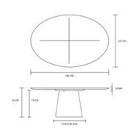 Mesa De Jantar Cone Oval 198x122 Cm Tampo Madeira  - 3