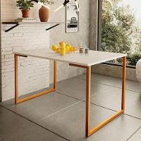 Mesa De Jantar Estilo Industrial 120X80Cm Cobre/Off White - 1