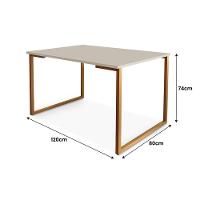 Mesa De Jantar Estilo Industrial 120X80Cm Cobre/Off White - 2