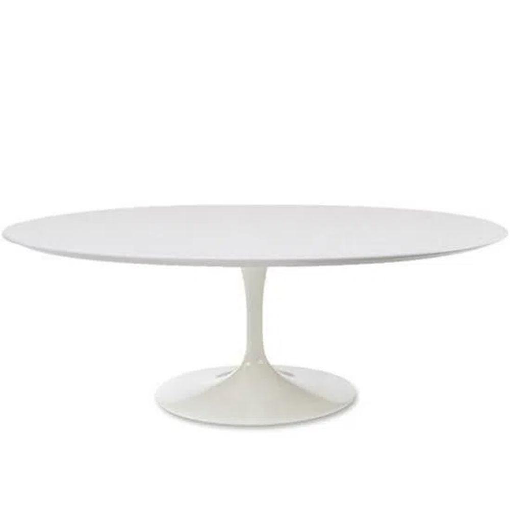 Mesa de Jantar Saarinen Oval 180x100 cm Laqueada Branco - 1