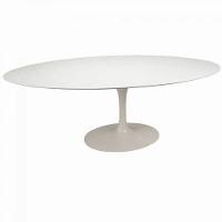 Mesa de Jantar Saarinen Oval 180x100 cm Laqueada Branco - 2