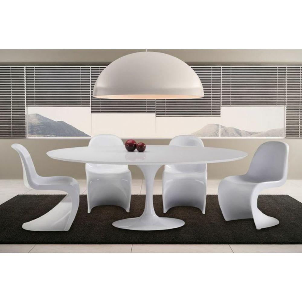 Mesa de Jantar Tulipa Oval 180x100cm Laqueada Branco - 2