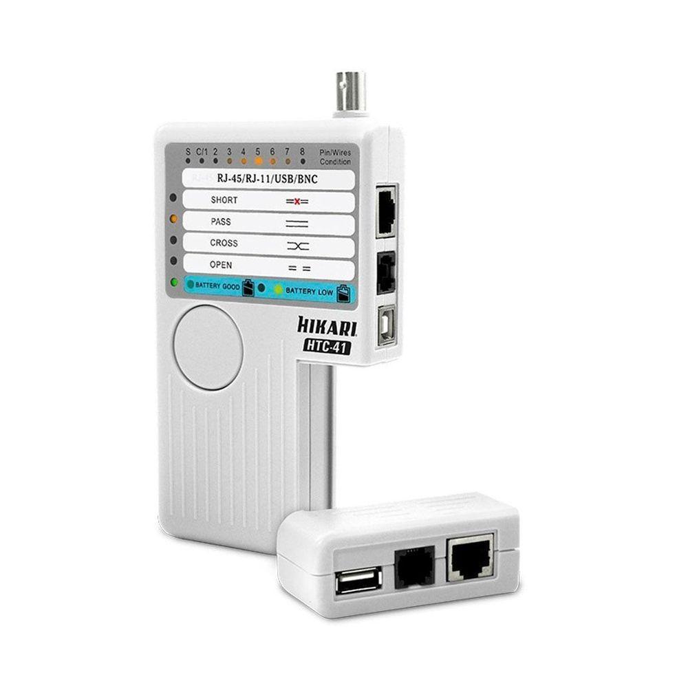 Testador De Cabos Multifuncional Htc-41 Cnectores Rj-45-rj-11, Cabo Coaxial Bnc E Usb - 1