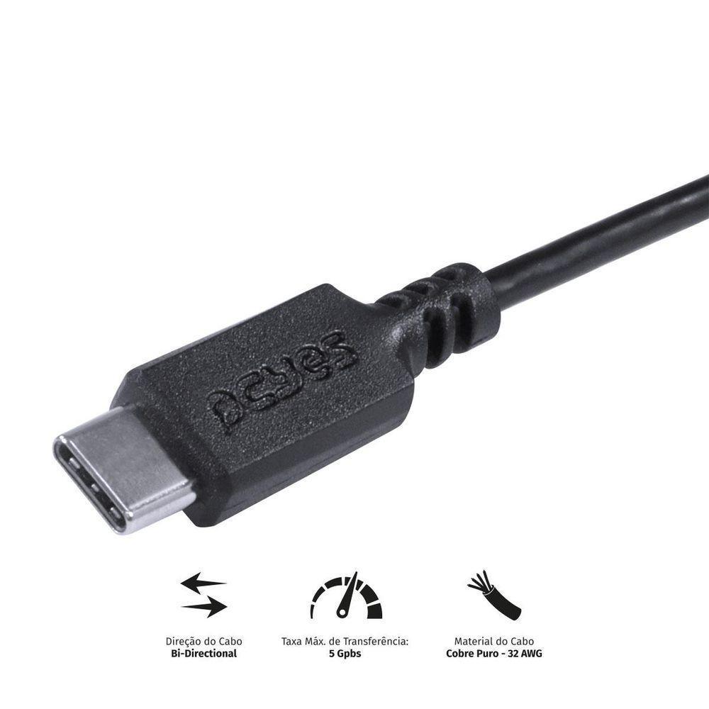 Cabo Usb Tipo C Para Mini Usb B 2.0 1m Preto - Pucmbp-1 - 3
