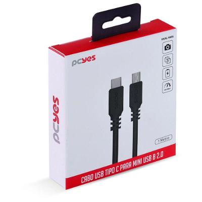 Cabo Usb Tipo C Para Mini Usb B 2.0 1m Preto - Pucmbp-1