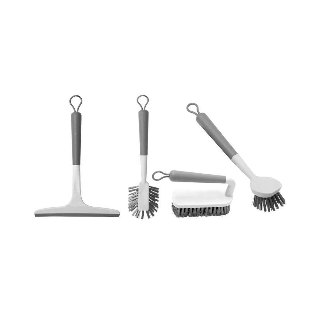 Kit Acessórios De Limpeza 4 Peças Flow Bege Fechado - 1