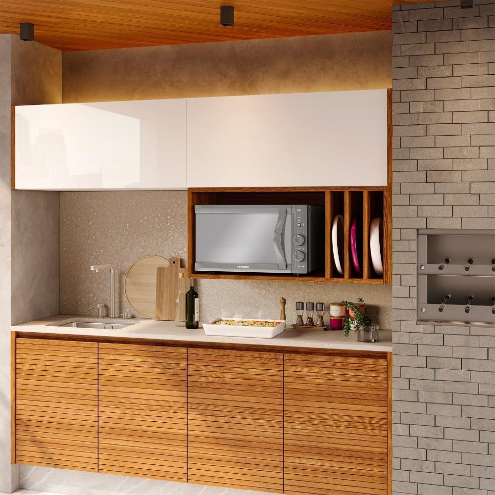 Forno Elétrico De Bancada Mueller Espelhado 50 Litros E Vidro Duplo MFB50F Cinza 220V - 3