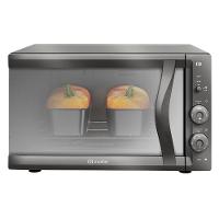 Forno Elétrico De Bancada Mueller Espelhado 50 Litros E Vidro Duplo MFB50F Cinza 220V