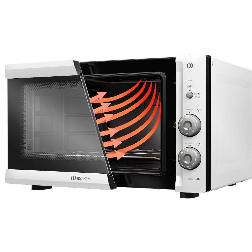 Forno Elétrico De Bancada Mueller 50 Litros E Vidro Duplo MFB50F Branco 110V - 4