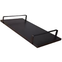 Bandeja Decorativa Preta Com Borda Infinita Alça Preta