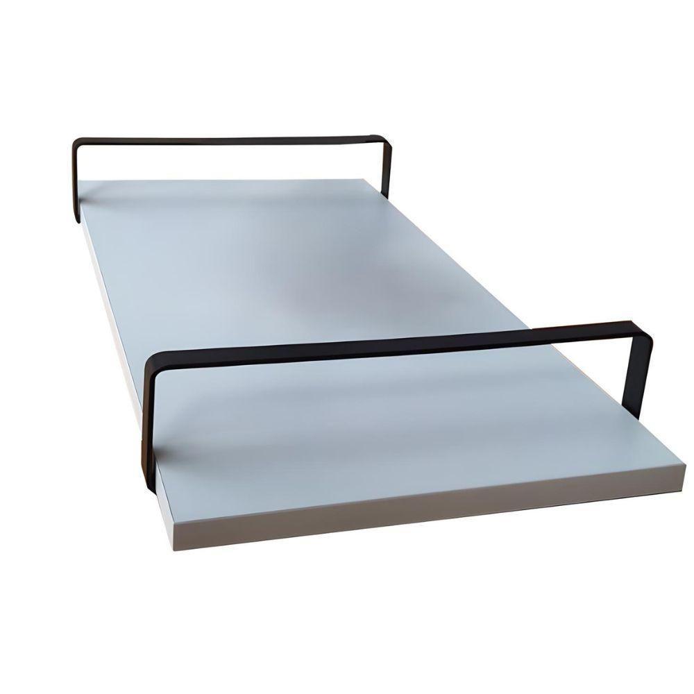 Bandeja Decorativa Branca Com Borda Infinita Alça Preta - 5