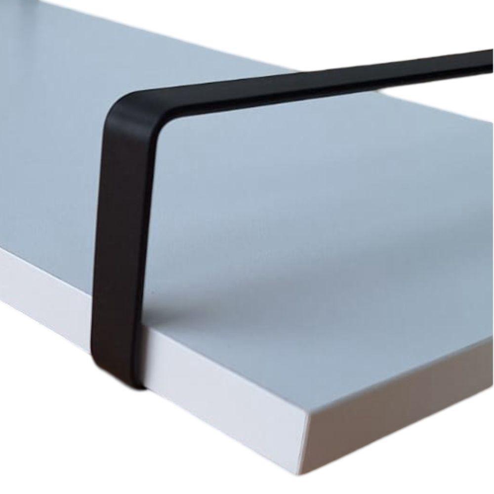 Bandeja Decorativa Branca Com Borda Infinita Alça Preta - 8