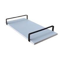 Bandeja Decorativa Branca Com Borda Infinita Alça Preta - 1