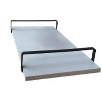 Bandeja Decorativa Branca Com Borda Infinita Alça Preta - 5