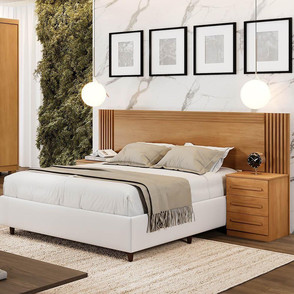 Cabeceira Casal Valência Extensível Com Mesa De Cabeceira Império Cinamomo - 2