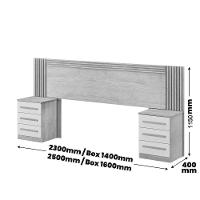 Cabeceira Casal Valência Extensível Com Mesa De Cabeceira Império Cinamomo - 4