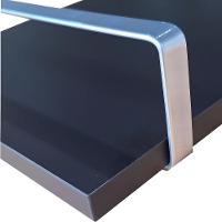 Bandeja Decorativa Preta Com Borda Infinita Alça Prata - 8