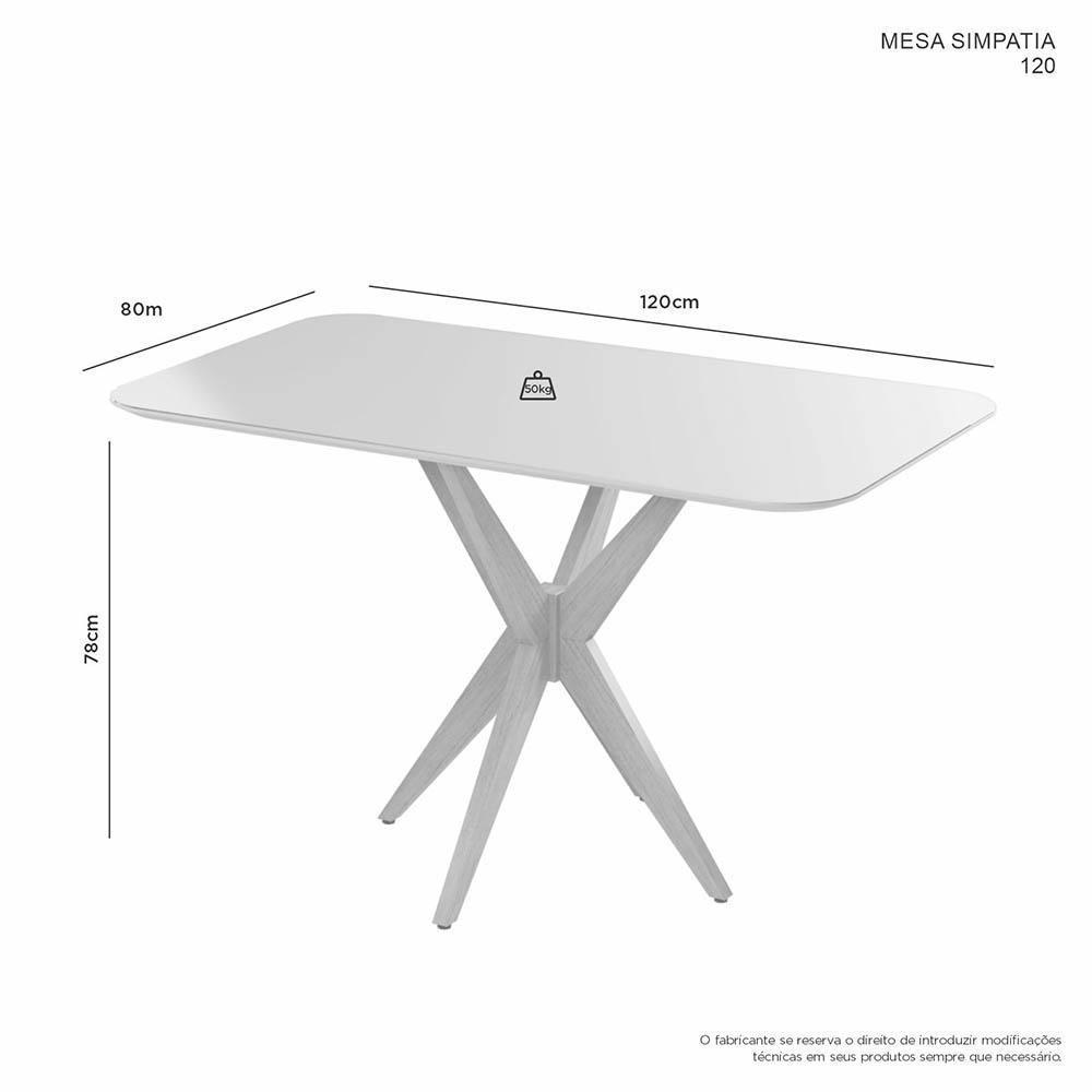 Mesa De Jantar Simpatia Retangular Jcm Movelaria Cinamomo 1,20m - 3