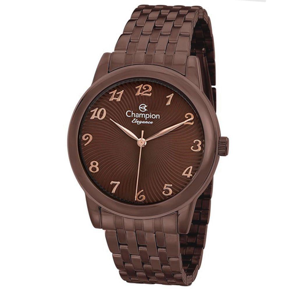 Relógio Champion Feminino Marrom Chocolate Cn28455r - 1