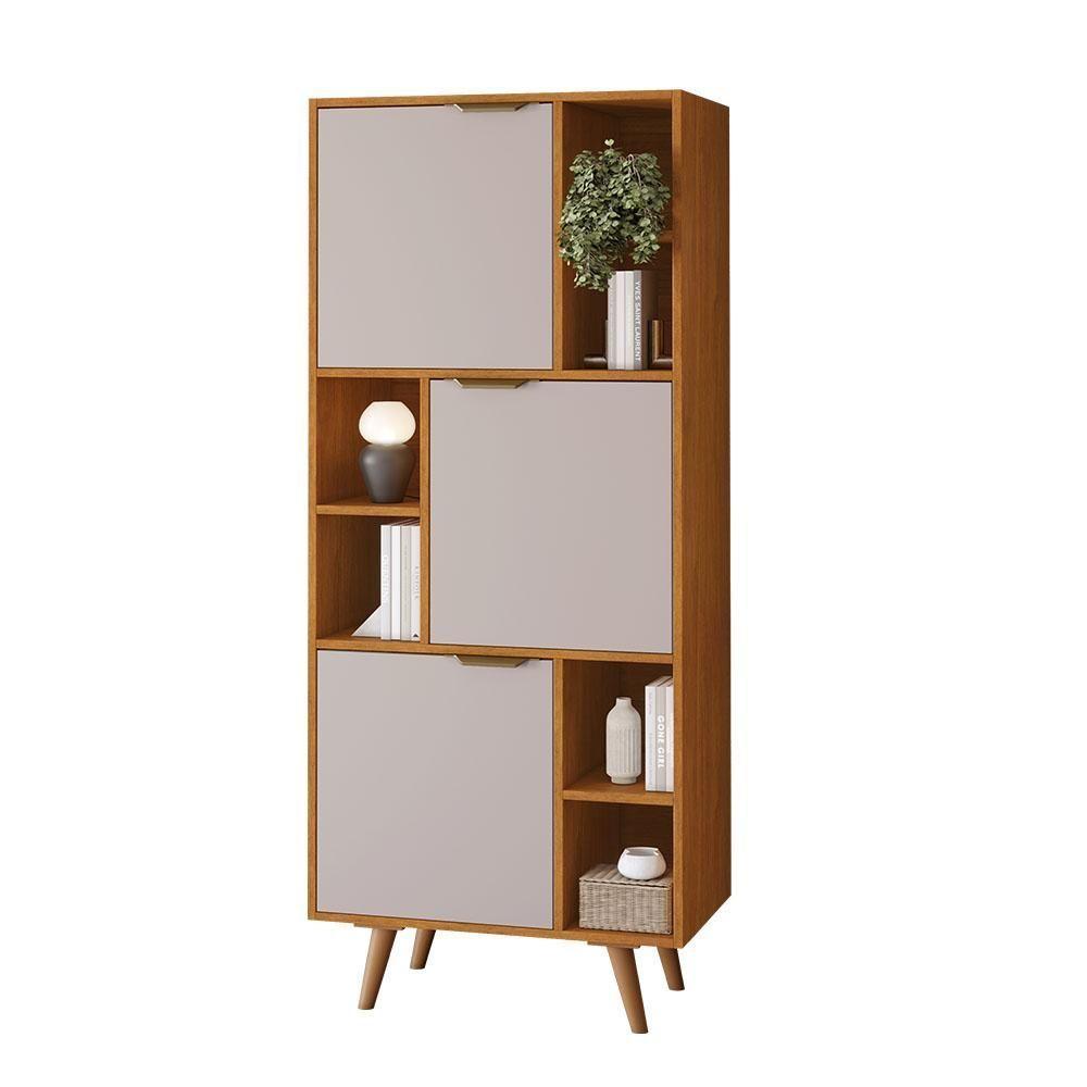 Estante Livreiro Office Aliança Com 3 Portas 5 Nichos Jcm Cinamomo Off White - 1