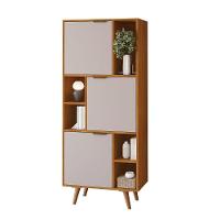 Estante Livreiro Office Aliança Com 3 Portas 5 Nichos Jcm Cinamomo Off White - 1