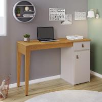Mesa Escrivaninha Helô Com 1 Porta 1 Gaveta Jcm Cinamono Off White - 2