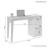 Mesa Escrivaninha Helô Com 1 Porta 1 Gaveta Jcm Cinamono Off White - 3