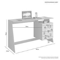 Mesa Escrivaninha Gaby Com 3 Gavetas Jcm Café Off White - 3