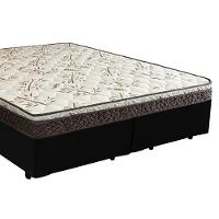 Cama Box Queen Bipartido Sintético + Colchão Elegance Ortopédico Espuma D33 Extra Firme 158x198x63 Preto - 5