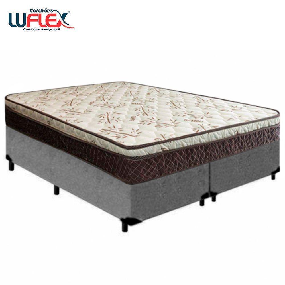 Cama Box Queen Bipartido Suede + Colchão Elegance Ortopédico Espuma D33 Extra Firme 158x198x63 Cinza - 6