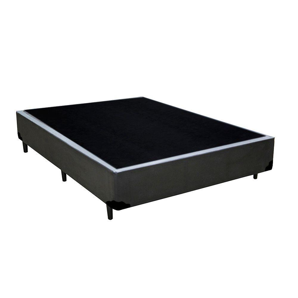 Cama Box Blindado Viúva King Design Sintético Cinza 128x188x40 - 1