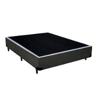 Cama Box Blindado Viúva King Design Sintético Cinza 128x188x40 - 1