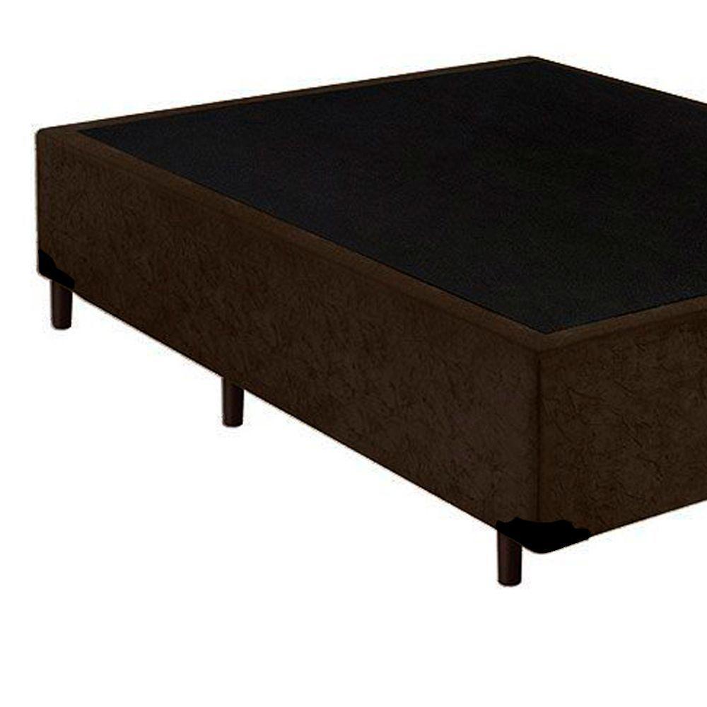Cama Box Blindado Casal King Design Suede Marrom 138x188x40 - 3
