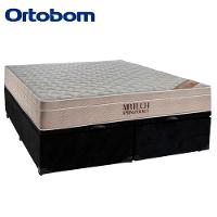 Cama Box Baú King Suede Bipartido + Colchão Ortobom Airtech Molas Ensacadas 193x203x65 Preto - 7