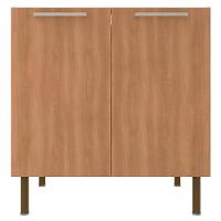 Balcão Com Tampo 80 Cm 2p Mdp Marmore Branco Freijo Tecno Mobili Marmore Branco Freijo - 6