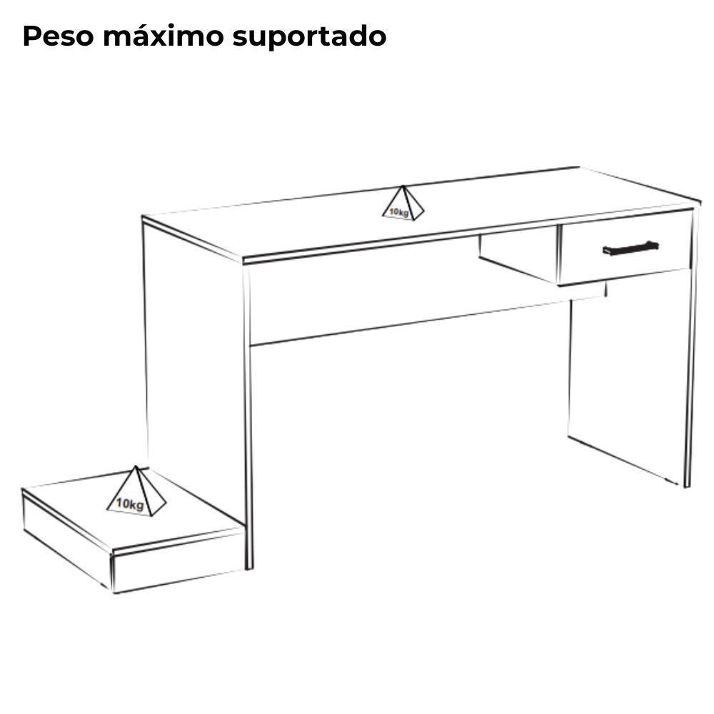 Mesa Escrivaninha Gamer 1 Gaveta 160 Cm Preto Azul Arly Preto Azul - 4