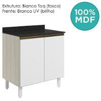 Balcao Com Tampo 2p 70 Cm Mdf Kali 12221 Bianco Toq Branco Uv Nicioli Bianco Toq Branco Uv