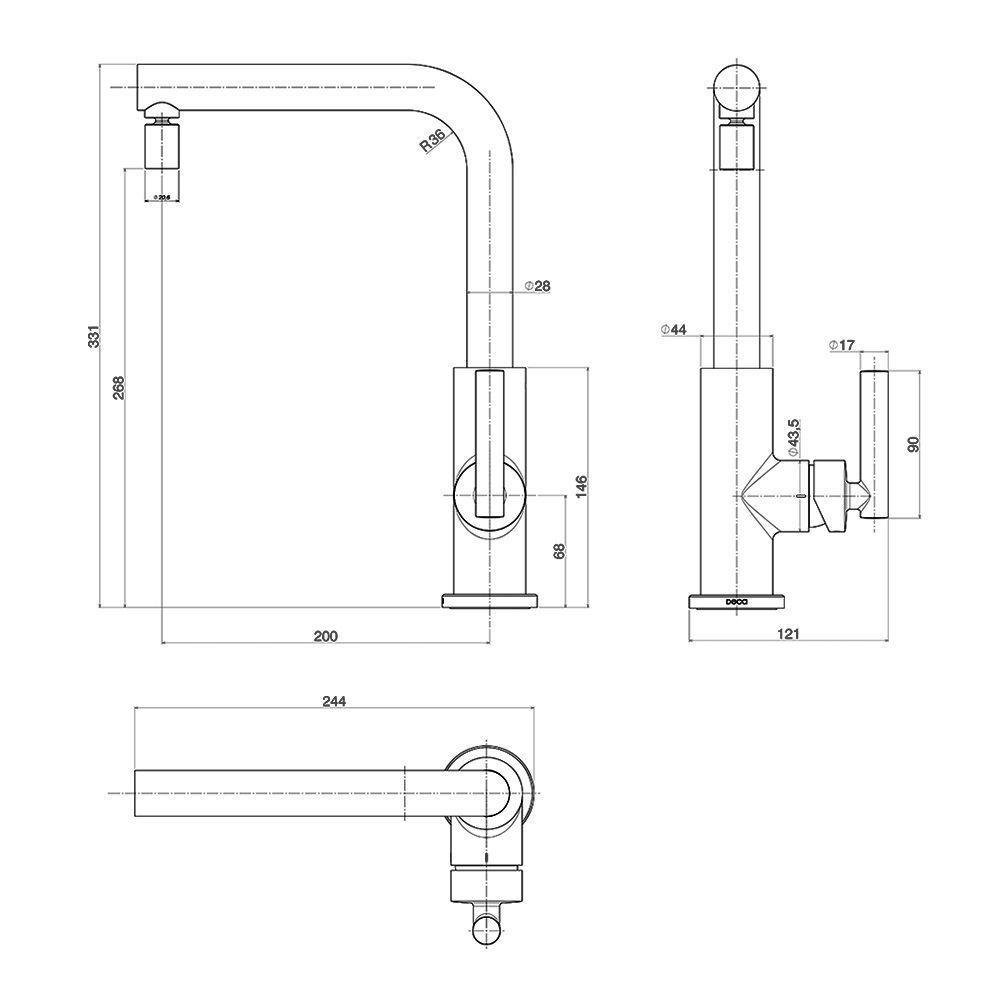 Torneira Misturador Monocomando Deca Beta 2256.c109 De Bancada Cromada - 6